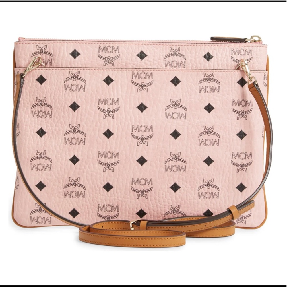 ⛔️SOLD⛔️Auth.MCM logo Diamond Leather zip clutch - Picture 13 of 15